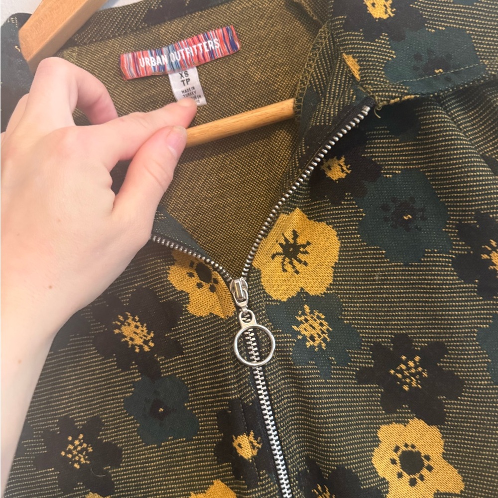 Urban Outfitters Green and Yellow Floral Mini Dress - Picture 4 of 4